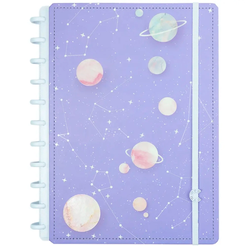Caderno inteligente grande Purple Galaxy by Gocase - CIGD4163