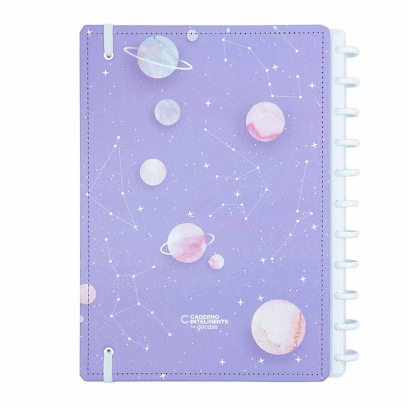 Caderno inteligente grande Purple Galaxy by Gocase - CIGD4163
