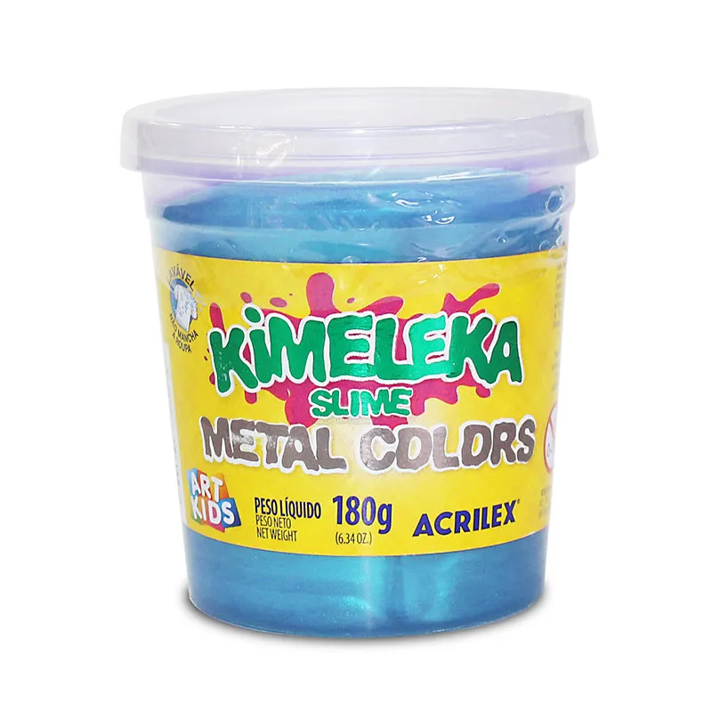 Kimeleka Slime Art Kids metálica 180g Azul 671 - Acrilex
