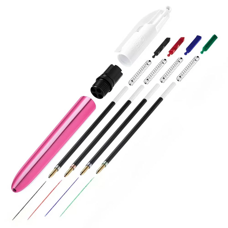 Caneta esferográfica 1.0 retrátil Rosa Metálica 4 cores - Bic