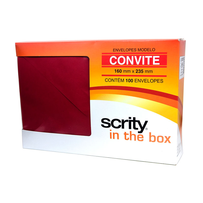 Envelope Color Plus Vinho 160x235mm - caixa com 100 unidades - Scrity