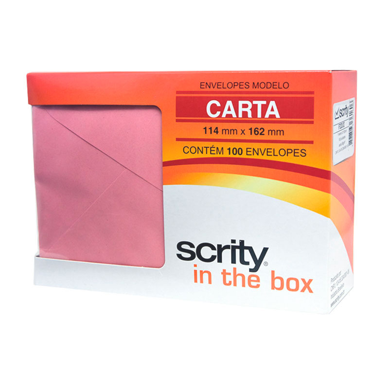 Envelope Color Plus Rosa Claro 114x162mm caixa 100 unidades - Scrity