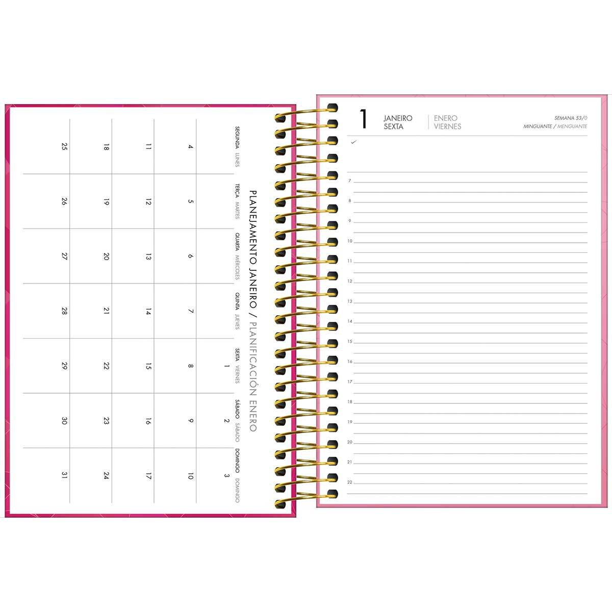 Agenda executiva espiral diária 1/4 Spot Feminina 187x129mm 2027 - Tilibra