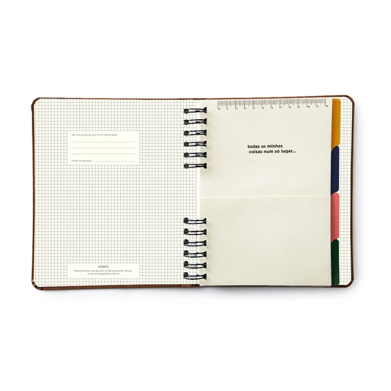 Caderno organizador duo 14x21 Clássica Caramelo - Cicero