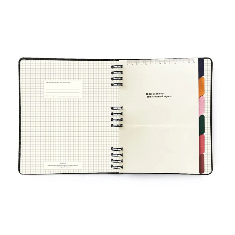 Caderno organizador pautado 17x24 Pólen Tropicália Preto - Cicero
