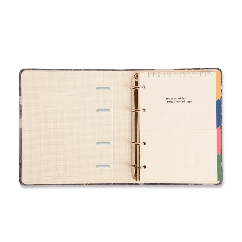 Caderno argolado criativo A5 office duo Clássica Preta - Cicero
