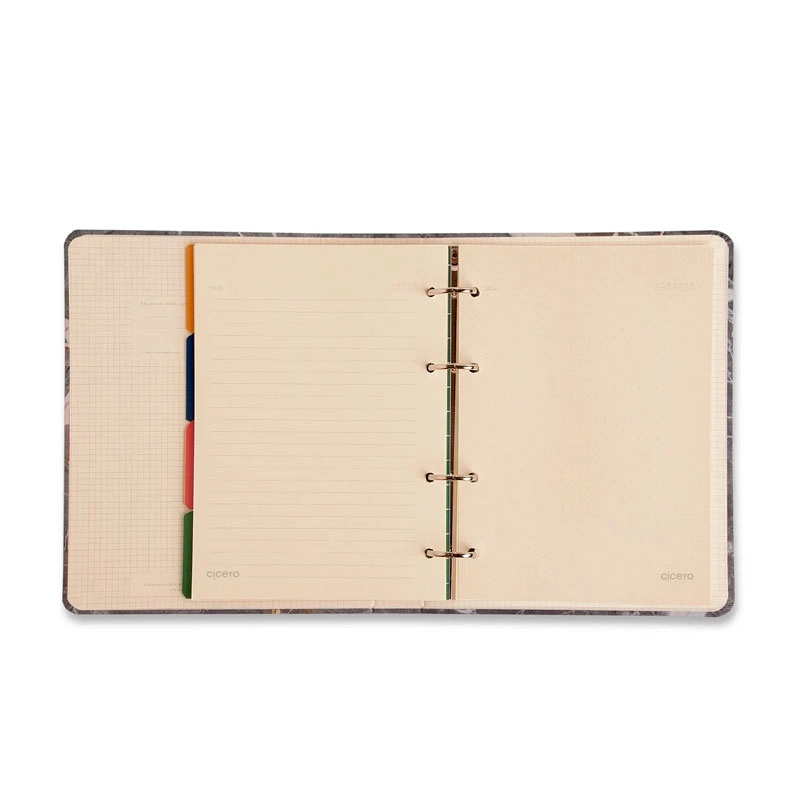 Caderno argolado criativo A5 office duo Clássica Preta - Cicero