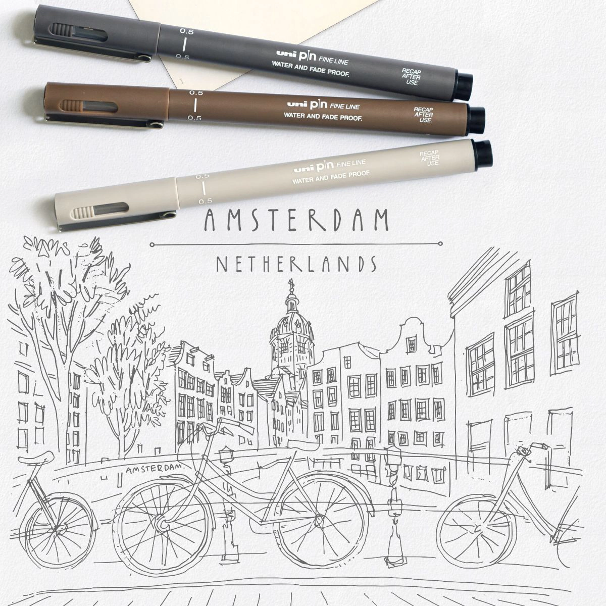 Caneta Nankin Uni Pin fine line 0.3 - Preto - Mitsubishi