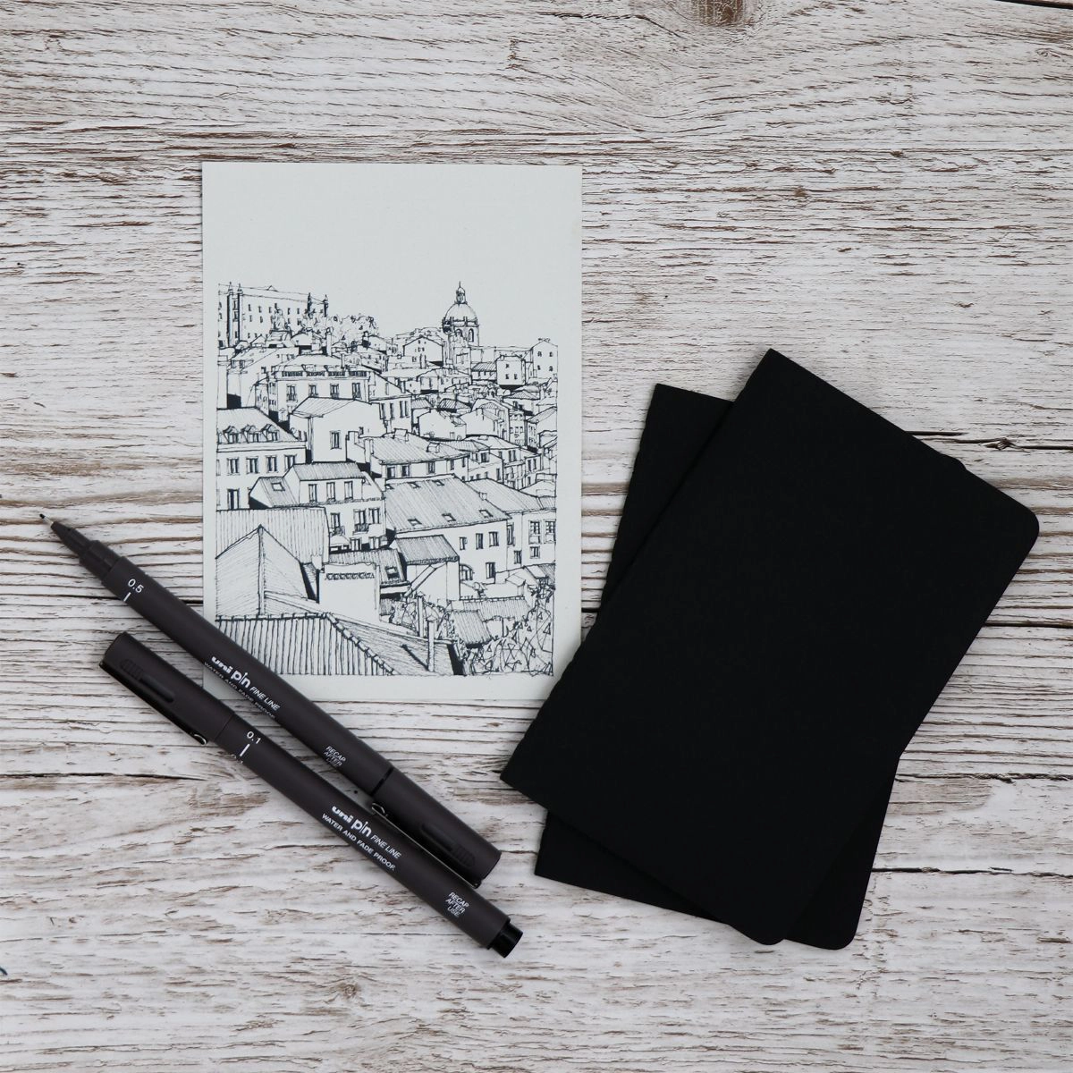 Caneta Nankin Uni Pin fine line 0.5 - Preto - Mitsubishi