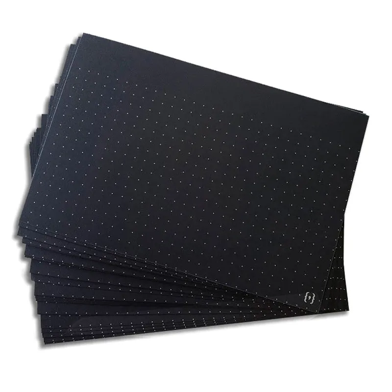 Ficha pontilhada preta 4x6 - pacote com 40 folhas - Nali