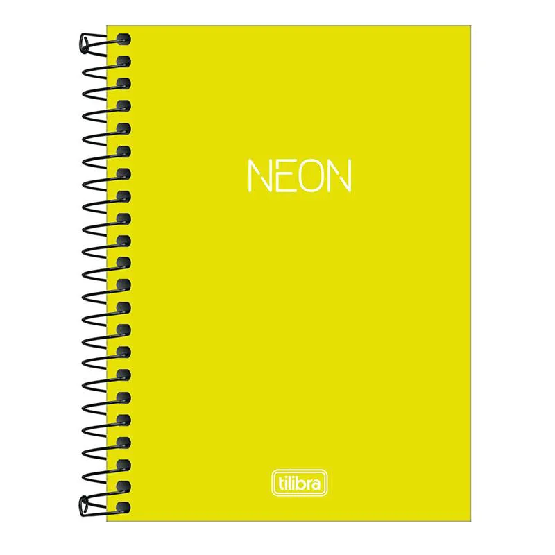 Caderneta capa plástica sem pauta 1/8 80 folhas Neon Verde Limão - Tilibra