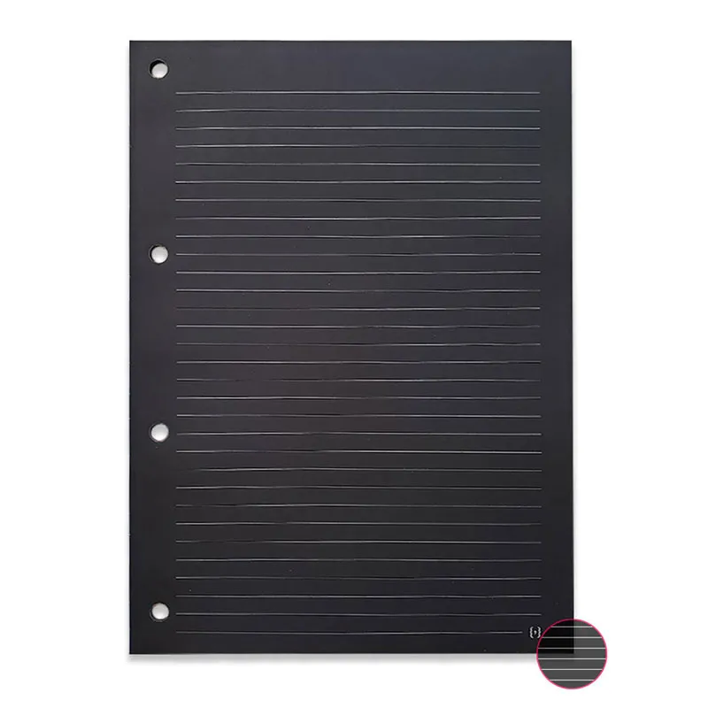 Bloco para fichário universitário pautado Preto 4 furos 30 fls - Nali