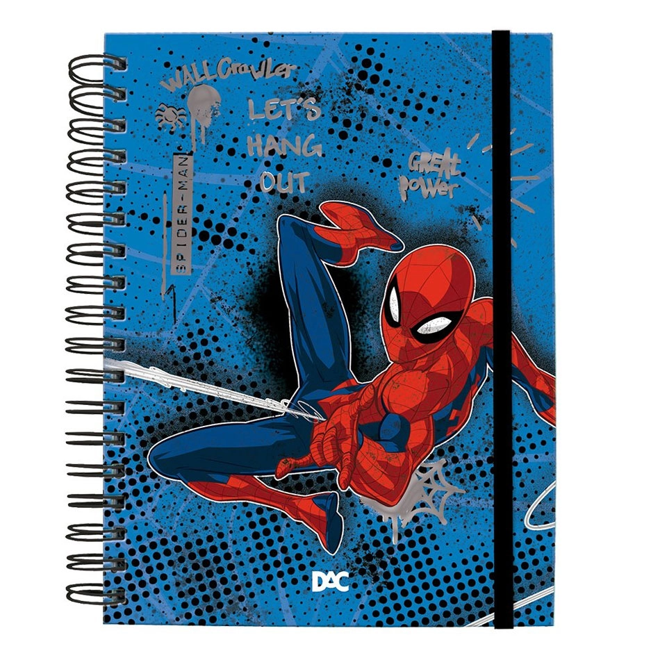 Caderno espiral capa dura colegial Smart 80 folhas 4630 Homem-Aranha - Dac