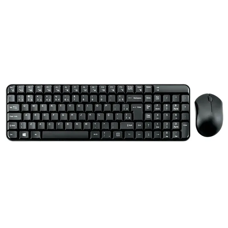 Teclado e mouse sem fio USB 2.4Ghz Preto multimídia - TC183 - Multi