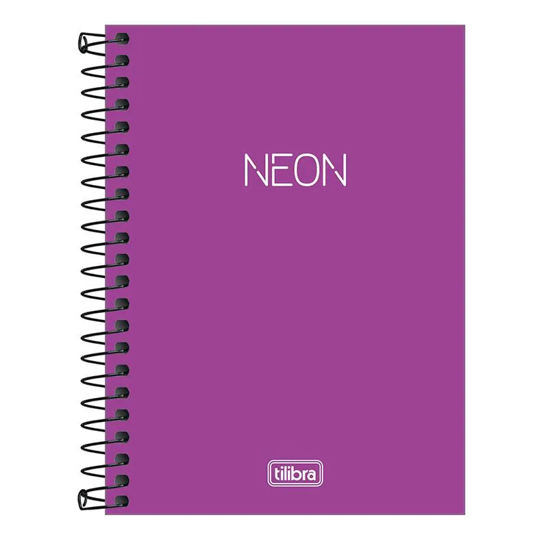 Caderneta capa plástica sem pauta 1/8 80 folhas Neon Roxo - Tilibra