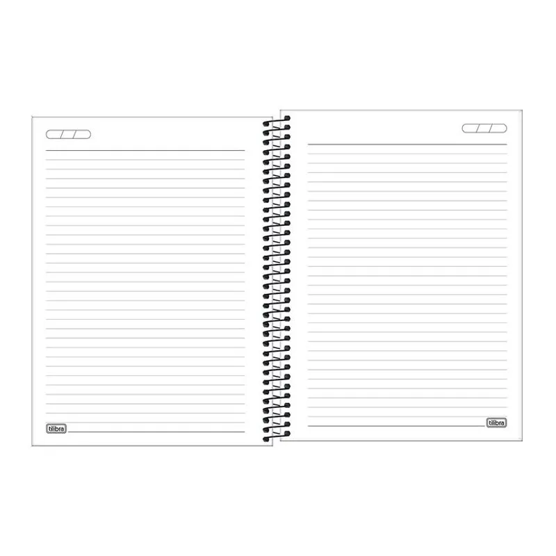 Caderno capa plástica universitário 1x1 80 folhas Neon Branco - Tilibra