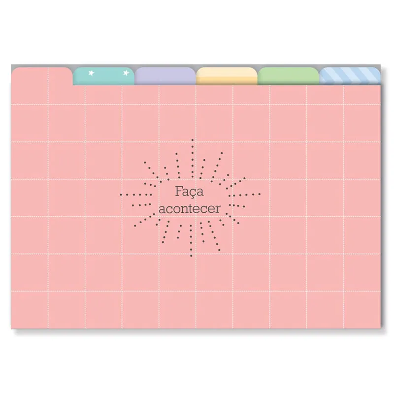 Refil divisórias coloridas para fichário de mesa 2442 - Fina Ideia