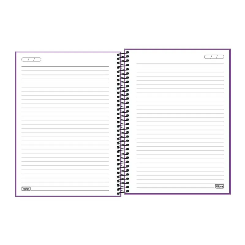 Caderno capa plástica universitário 1x1 80 folhas Neon Roxo - Tilibra