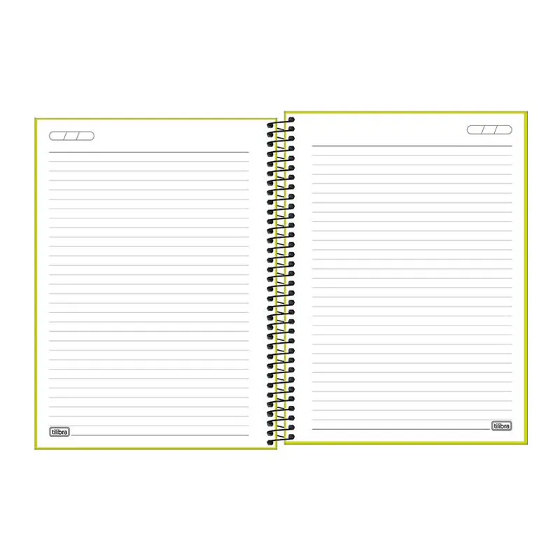 Caderno capa plástica universitário 1x1 80 folhas Neon Verde Limão - Tilibra