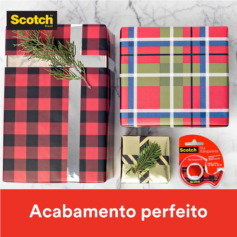 Fita Scotch transparente sem aparelho - 19mmx20m - 3M