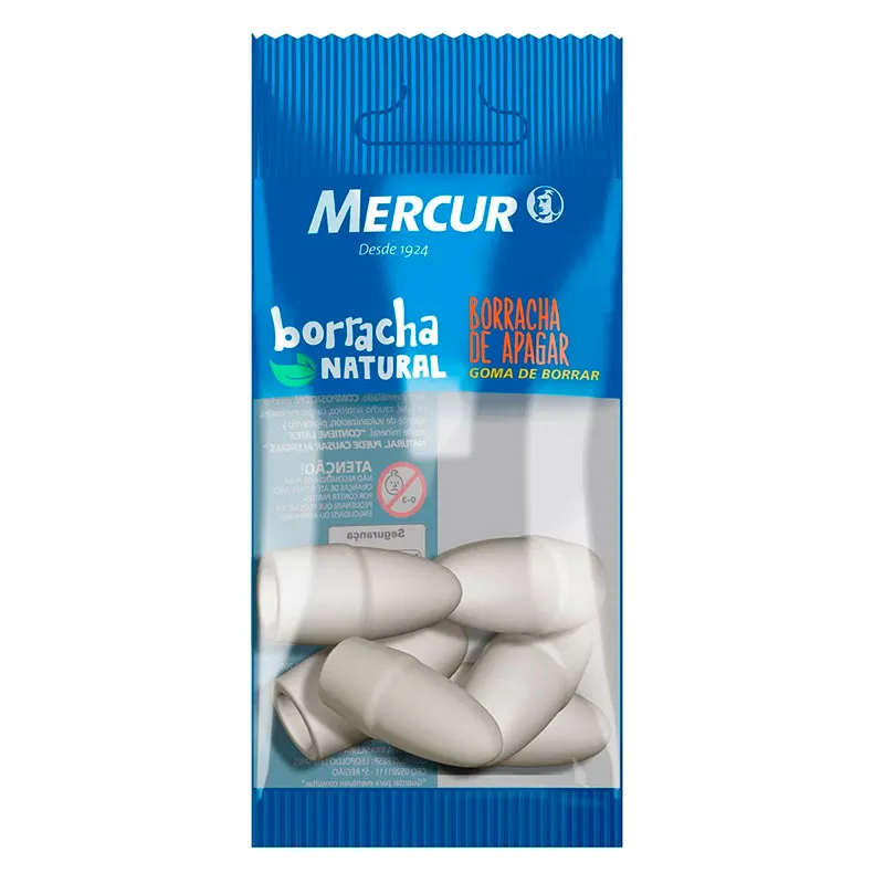 Borracha branca ponteira - Blister com 6 unidades - Mercur