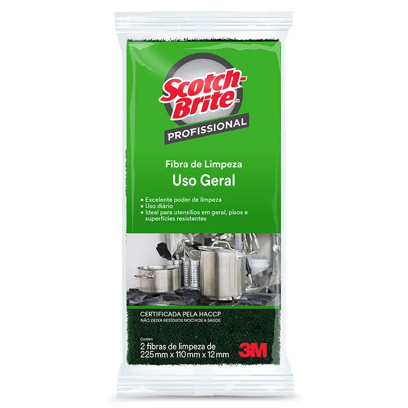 Fibra de limpeza uso geral Scotch-Brite profissional com 2 unid - 3M