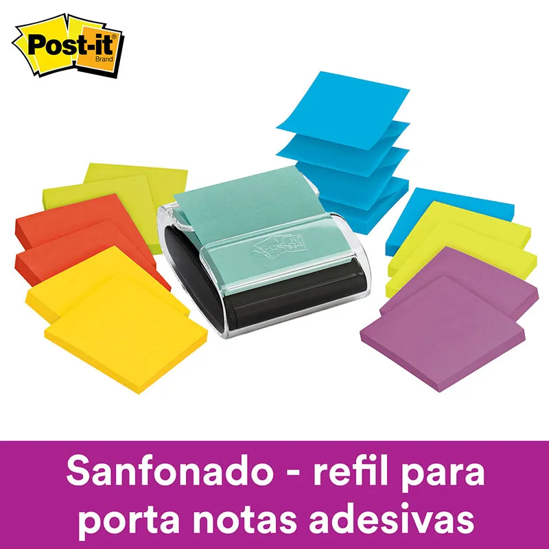 Bloco de notas super adesivas Post-it refil Verde Sorte 76x76mm 90 folhas - 3M