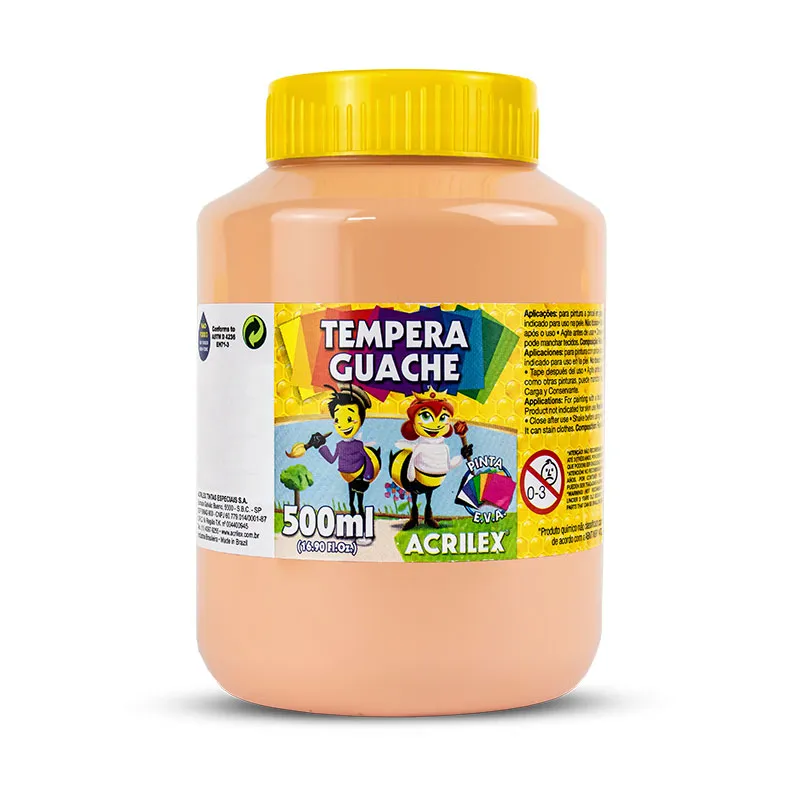 Tinta guache Amarelo Pêssego 500ml - 538 - Acrilex
