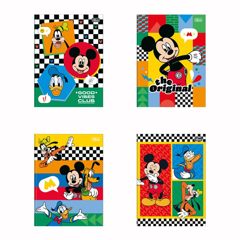 Caderno brochurão capa dura universitário 1x1 80 folhas Mickey - Tilibra