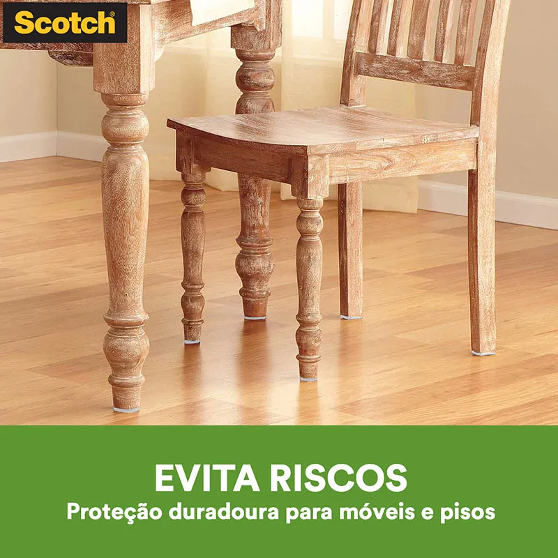 Feltro sintético para móveis leves Scotch quadrado marrom Extra Grande c/4 unid - 3M