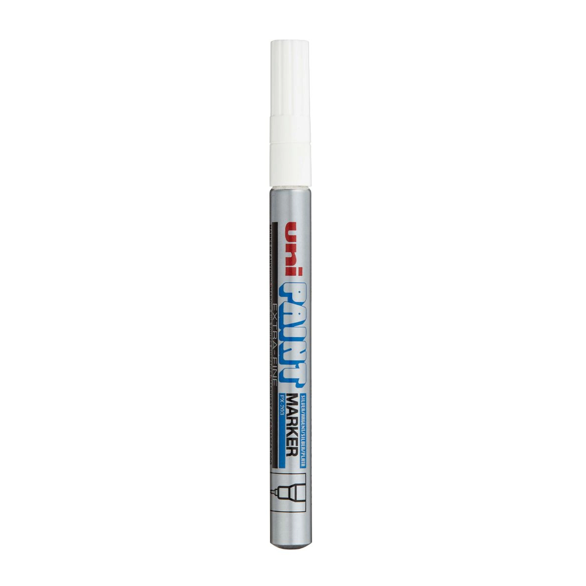 Pincel marcador permanente Paint Marker Prata PX-203 - Uni-Paint