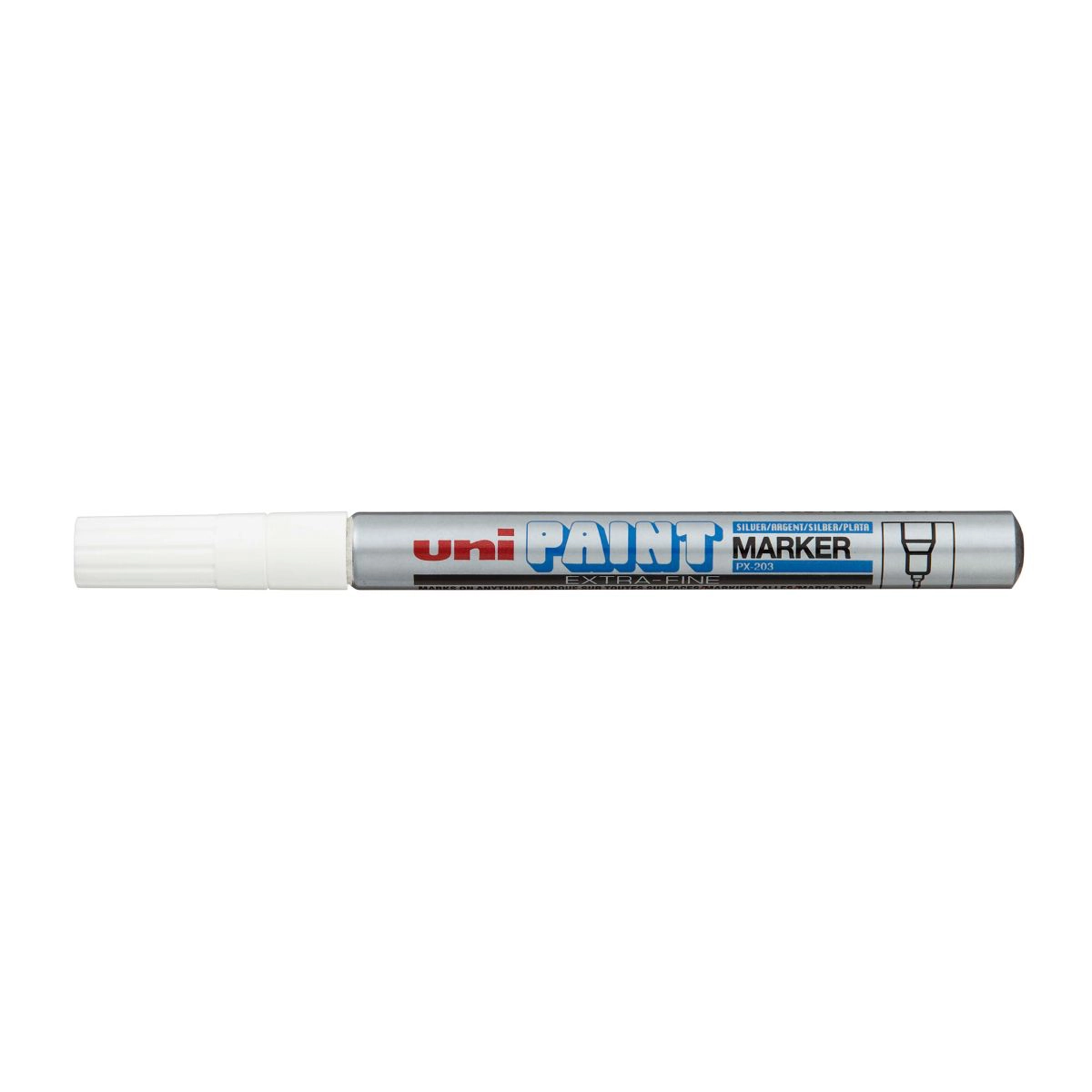 Pincel marcador permanente Paint Marker Prata PX-203 - Uni-Paint