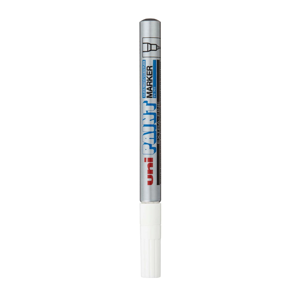 Pincel marcador permanente Paint Marker Prata PX-203 - Uni-Paint
