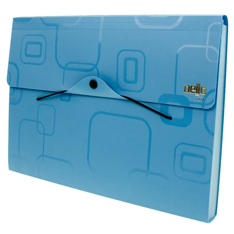 Pasta sanfonada A4 com 12 divisórias - Azul - 6070.C - Dello