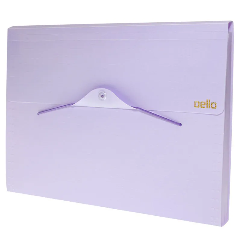 Pasta sanfonada A4 com 12 divisórias Linho serena - Lilás pastel - 6096.LP - Dello