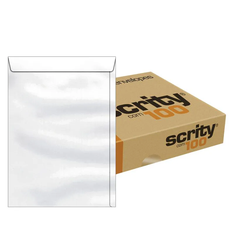 Envelope saco branco SOF325 176x250mm caixa com 100 unidades - Scrity