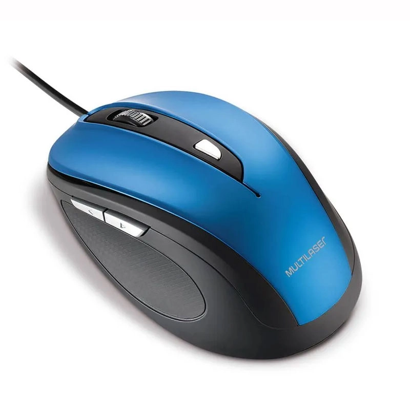 Mouse com fio USB Comfort Azul 6 botões MO244 - Multi