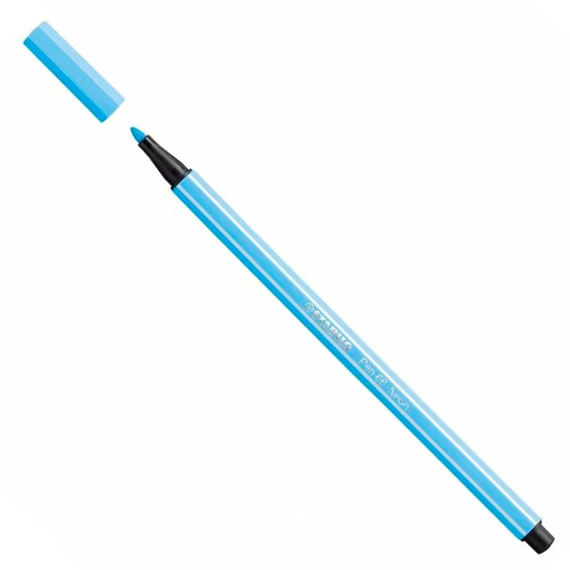 Caneta hidrográfica Ponta Sintética - 68/031 - Azul Neon - Stabilo