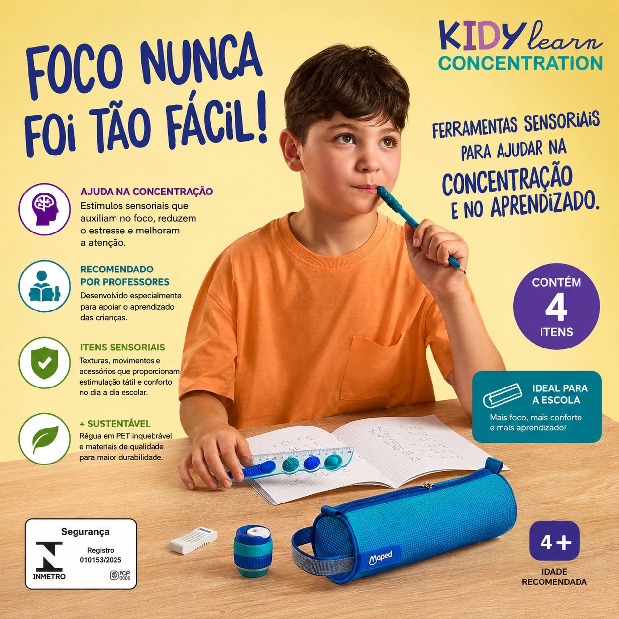 Kit escolar Kidy Learn Concentration com 4 itens 981889 - Maped