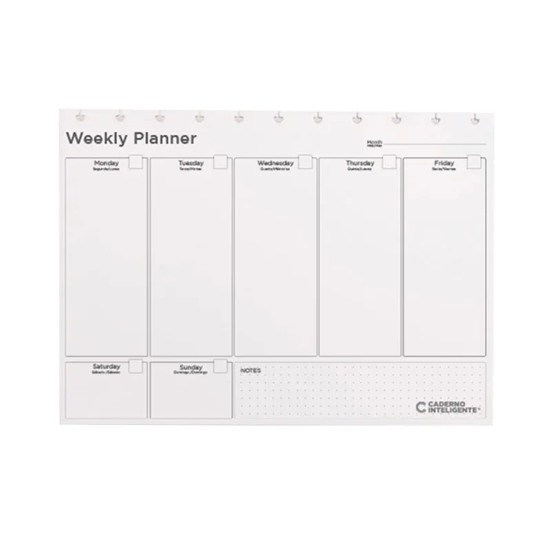 Bloco planner grande weekly My Frame com 30 folhas - CIRG4029 - Caderno inteligente