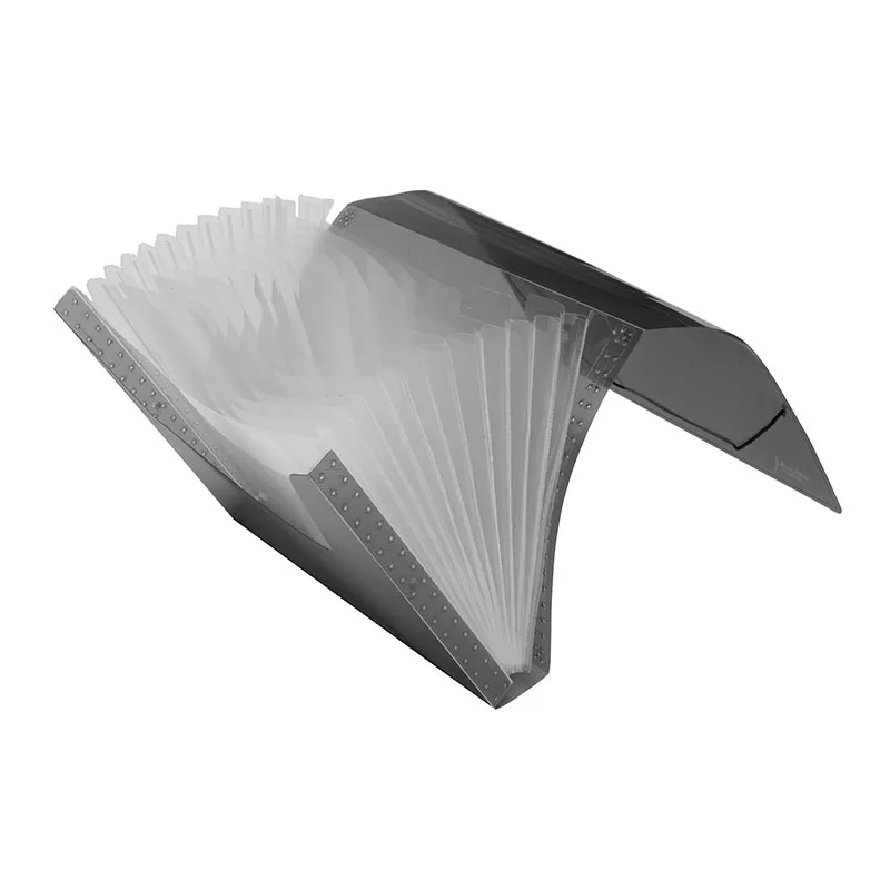 Pasta sanfonada A4 com 12 divisões Fumê - Polibras