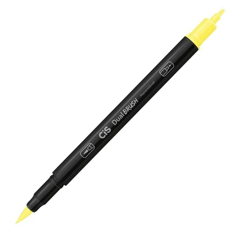 Caneta Pincel dual Brush Aquarelável - (48) - Amarelo Neon - Cis