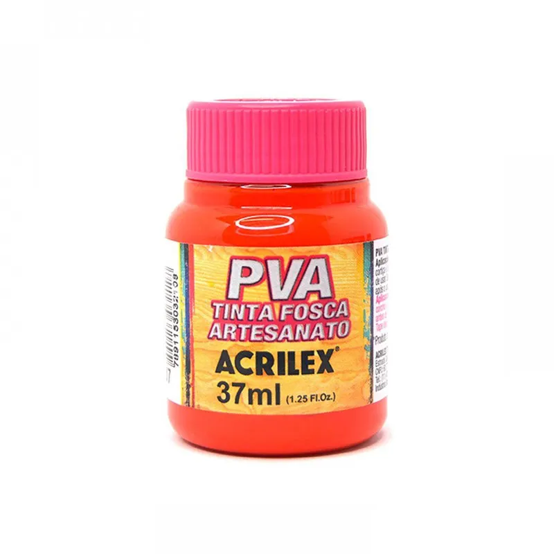 Tinta para artesanato PVA fosca Vermelho Fogo 37ml - 507 - Acrilex