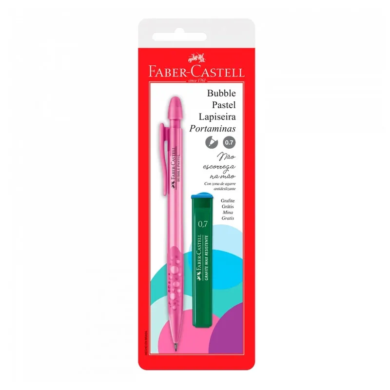 Lapiseira 0.7mm Bubble Rosa pastel SM/07BBRS com 1 unidade - Faber-Castell