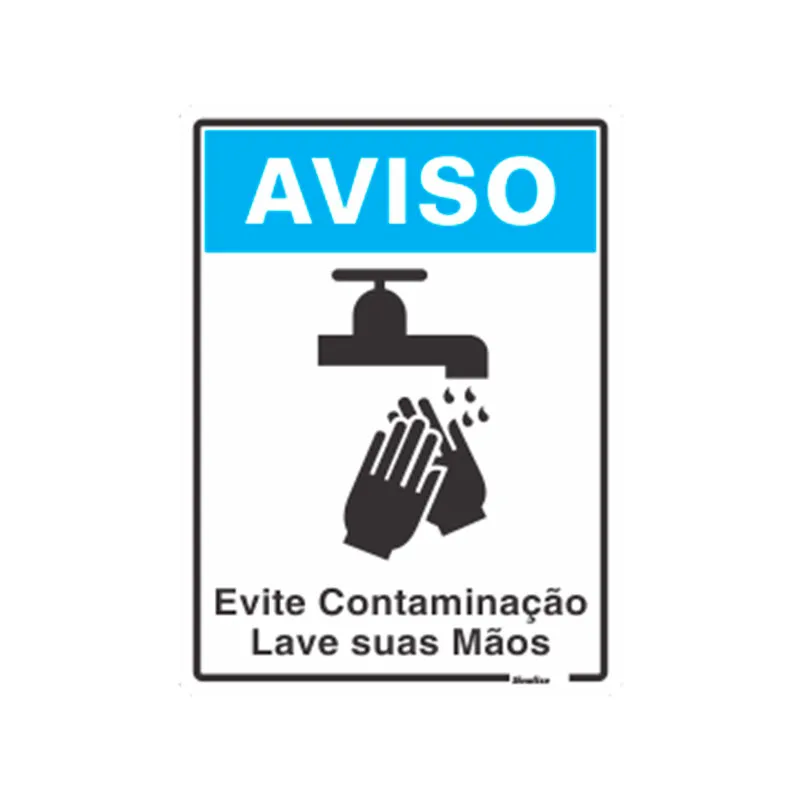 Placa de poliestireno evite contaminação lave suas mãos 220BT - Sinalize