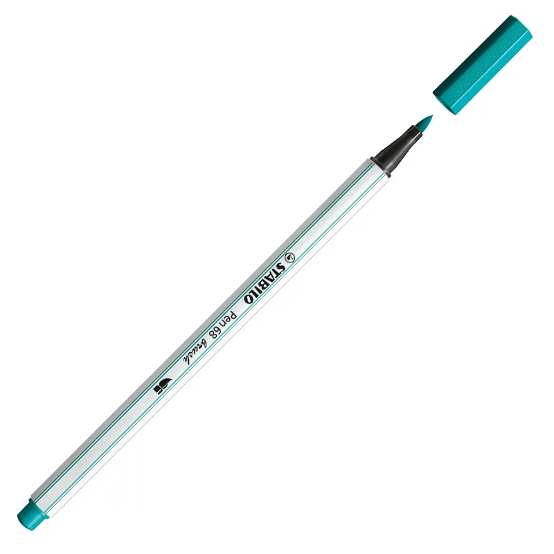 Caneta pincel Pen Brush Aquarelável - 568/51 - Azul Turquesa - Stabilo