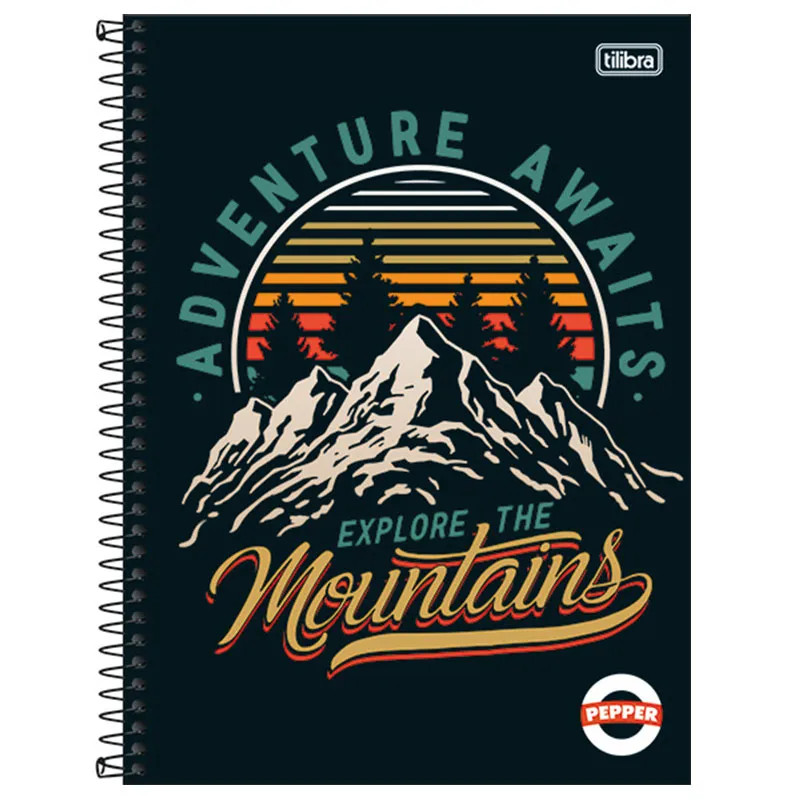 Caderno espiral capa dura universitário 10x1 - 160 folhas - Pepper Aventure Awaits - Tilibra