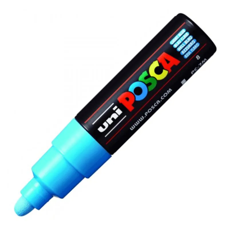 Caneta Posca PC-7M - azul claro - Uni-Ball