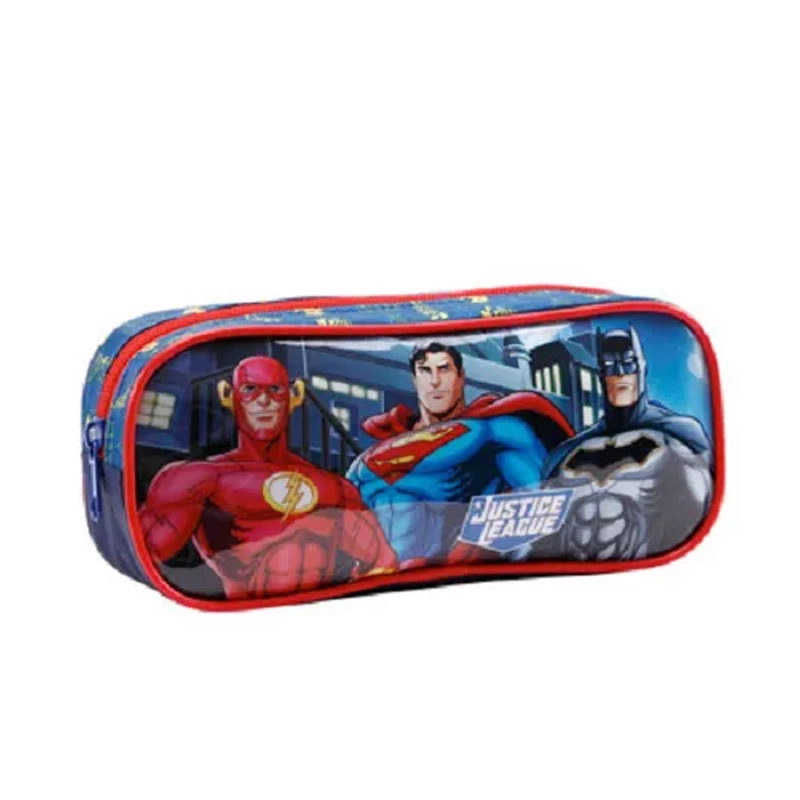 Estojo escolar simples com ziper 11855 - Liga da Justiça X2 - Xeryus