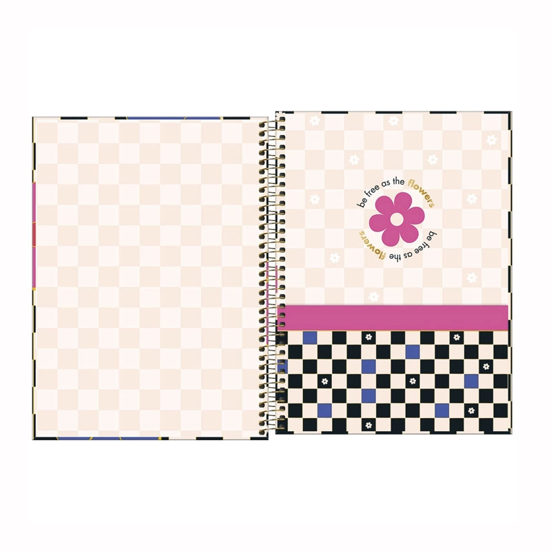 Caderno espiral capa dura universitário 1x1 80 folhas Check Pop - Capa 4 - Tilibra